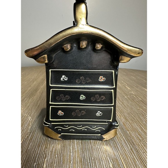 VTG Japanese Sake Decanter - Hand-Painted Moriage Porcelain - Palanquin Norimono - Picture 5 of 13